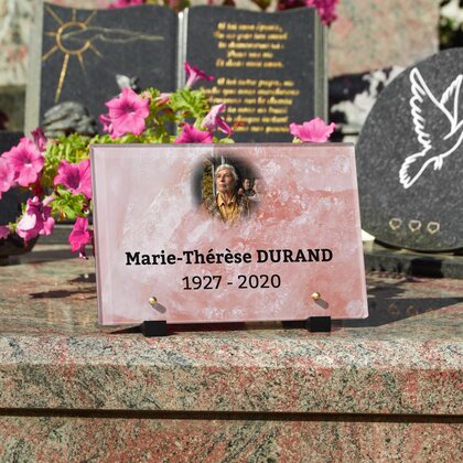 Plaque funéraire marbre-rose 14 Plaquedeces.fr
