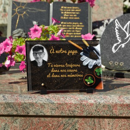 Plaque funéraire jardinier-semant 28 Plaquedeces.fr
