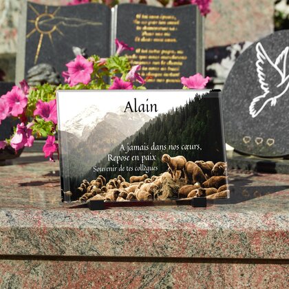 Plaque funéraire moutons-de-montagne 7 Plaquedeces.fr
