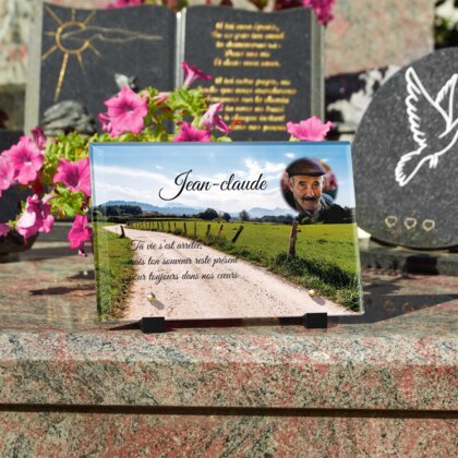 Plaque funéraire chemin-de-campagne 28 Plaquedeces.fr

