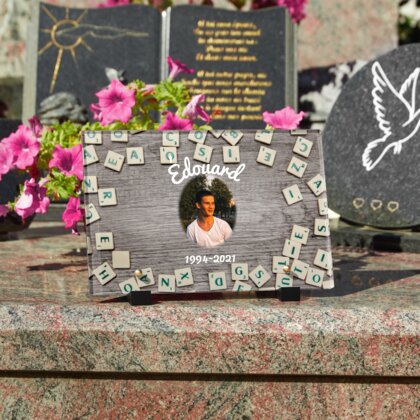 Plaque funéraire scrabble 29 Plaquedeces.fr
