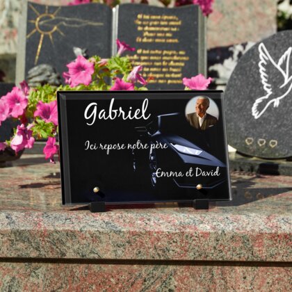 Plaque funéraire voiture-de-sport 24 Plaquedeces.fr
