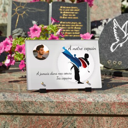 Plaque funéraire arts-martiaux 14 Plaquedeces.fr
