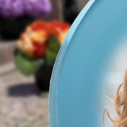 Plaque funéraire ballons-coeurs-forme-ovale 23 Plaquedeces.fr
