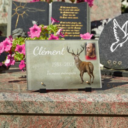 Plaque funéraire plaque-funeraire-cerf 18 Plaquedeces.fr
