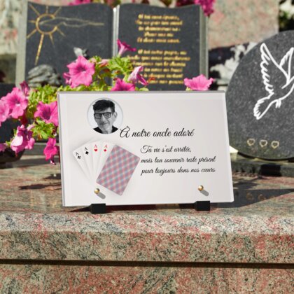 Plaque funéraire cartes-a-jouer 19 Plaquedeces.fr
