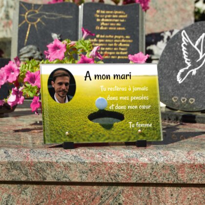 Plaque funéraire golf 7 Plaquedeces.fr
