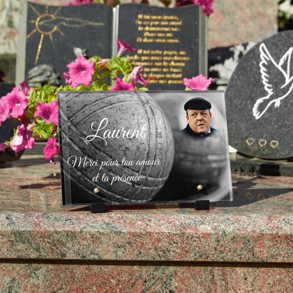 Plaque funéraire petanque-passion 15 Plaquedeces.fr
