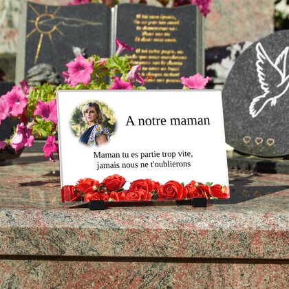 Plaque funéraire roses 21 Plaquedeces.fr
