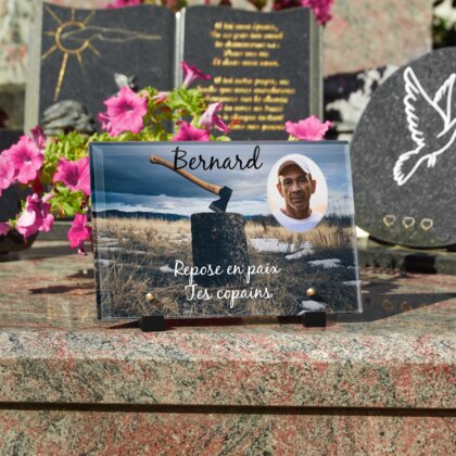 Plaque funéraire hache 19 Plaquedeces.fr
