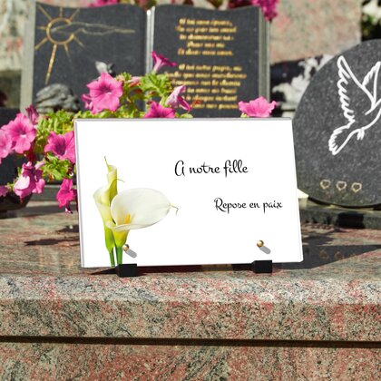 Plaque funéraire arum-blanc 6 Plaquedeces.fr
