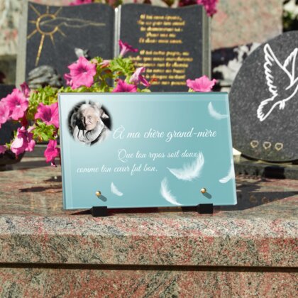 Plaque funéraire plaque-funeraire-plume 10 Plaquedeces.fr
