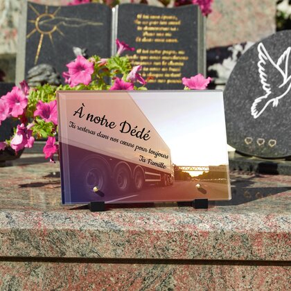 Plaque funéraire routier-autoroute 25 Plaquedeces.fr
