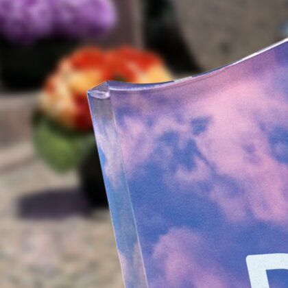 Plaque funéraire fleurs-de-cerisier-forme-livre 2 Plaquedeces.fr
