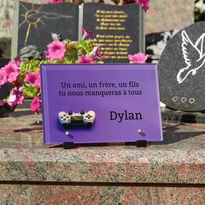 Plaque funéraire enfant-jeux-video 26 Plaquedeces.fr
