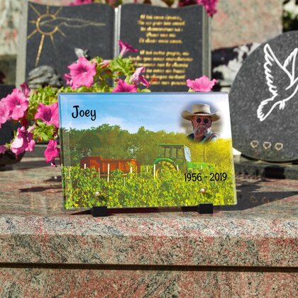 Plaque funéraire tracteur-au-soleil 29 Plaquedeces.fr
