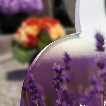 Plaque funéraire lavande-au-soleil-forme-coeur 9 Plaquedeces.fr
