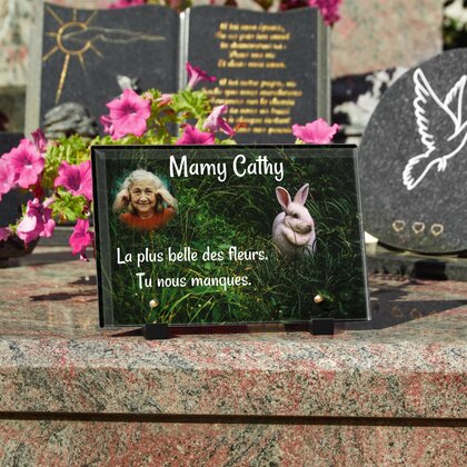 Plaque funéraire plaque-funeraire-lapin 18 Plaquedeces.fr
