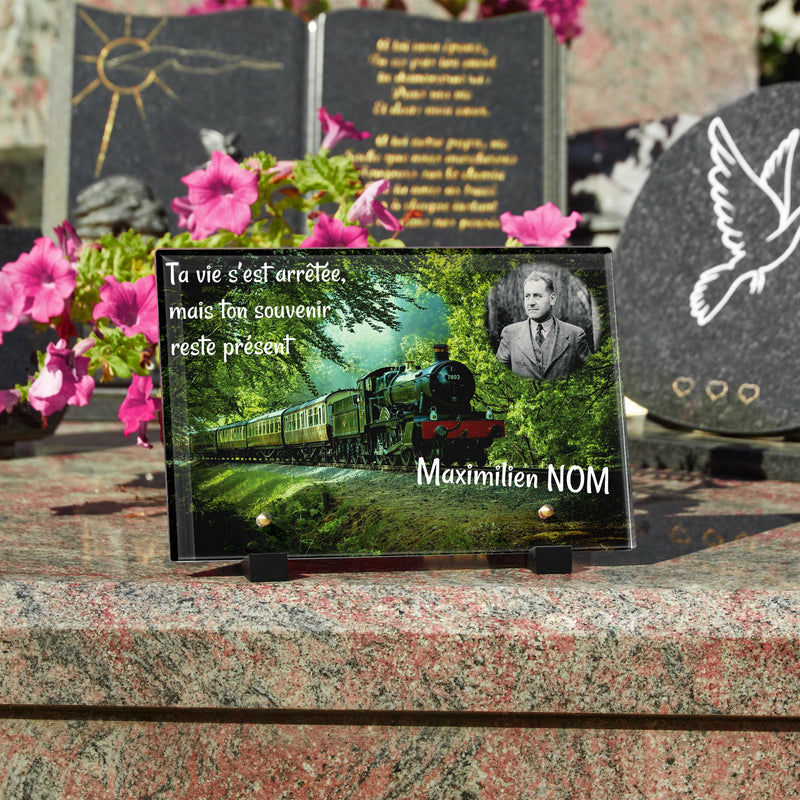 Plaque funéraire train-foret 12 Plaquedeces.fr
