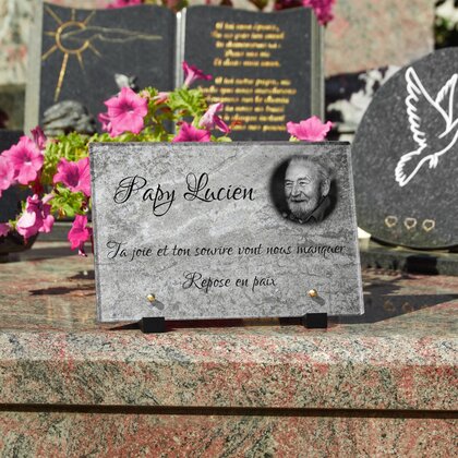 Plaque funéraire pierre-grise 10 Plaquedeces.fr
