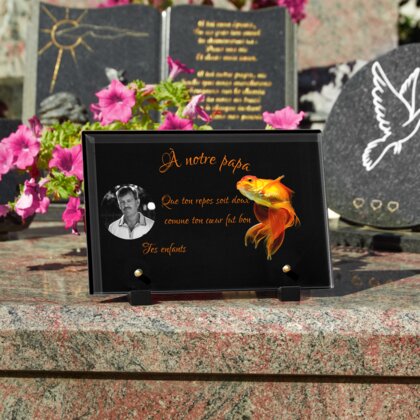 Plaque funéraire poisson-dore 5 Plaquedeces.fr
