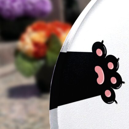 Plaque funéraire cadre-pattes-de-chat-forme-ovale 29 Plaquedeces.fr
