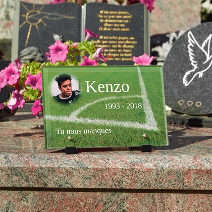 Plaque funéraire football-corner 2 Plaquedeces.fr
