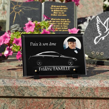 Plaque funéraire voiture-noire 23 Plaquedeces.fr
