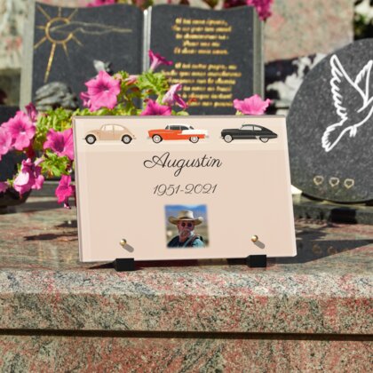 Plaque funéraire vintage-cars 5 Plaquedeces.fr
