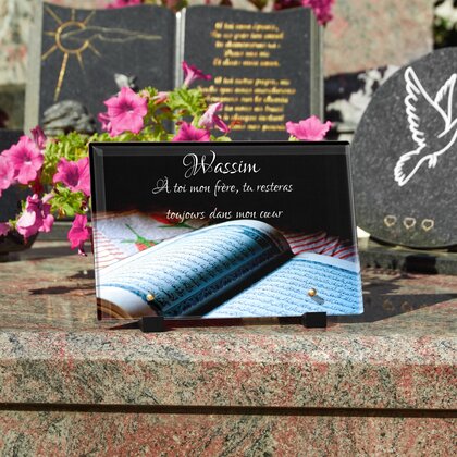 Plaque funéraire musulman-livre 26 Plaquedeces.fr
