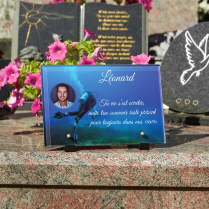 Plaque funéraire plongeur 11 Plaquedeces.fr
