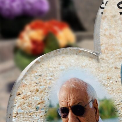 Plaque funéraire boule-de-petanque-forme-double-coeur 24 Plaquedeces.fr
