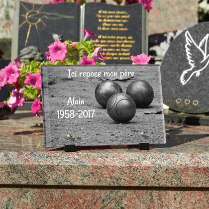 Plaque funéraire boules-de-petanque 25 Plaquedeces.fr
