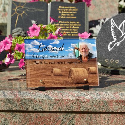 Plaque funéraire bottes-de-foin 7 Plaquedeces.fr
