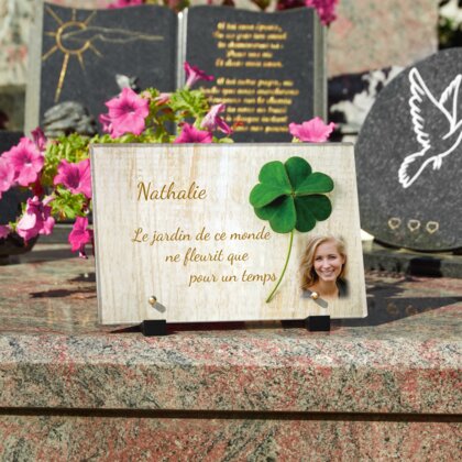 Plaque funéraire plaque-funeraire-trefle 17 Plaquedeces.fr
