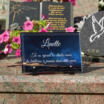 Plaque funéraire ciel-nuit-etoile 1 Plaquedeces.fr
