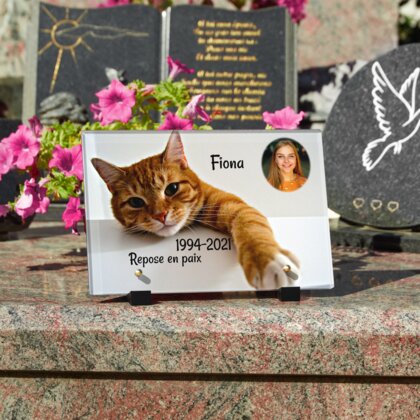 Plaque funéraire chat-orange 30 Plaquedeces.fr
