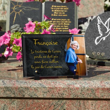 Plaque funéraire rocher-noir 26 Plaquedeces.fr
