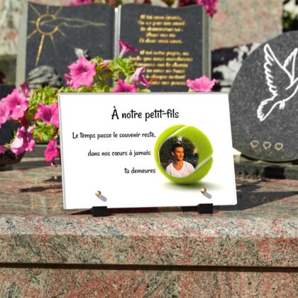 Plaque funéraire balle-de-tennis 14 Plaquedeces.fr

