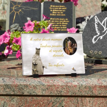 Plaque funéraire statue-de-la-vierge-marie-couronnee 25 Plaquedeces.fr
