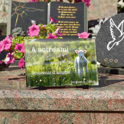 Plaque funéraire agneau 29 Plaquedeces.fr
