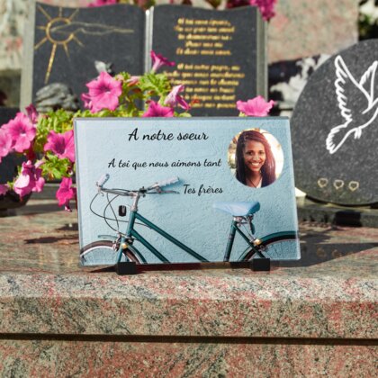 Plaque funéraire bicyclette-retro 5 Plaquedeces.fr
