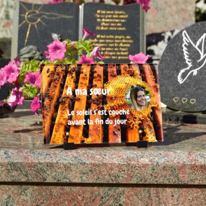 Plaque funéraire ruche-ouverte 21 Plaquedeces.fr
