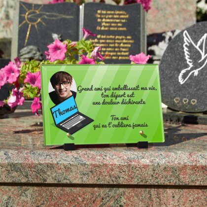 Plaque funéraire ordinateur 28 Plaquedeces.fr
