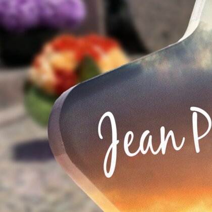 Plaque funéraire arbre-sous-ciel-orange-forme-etoile 30 Plaquedeces.fr
