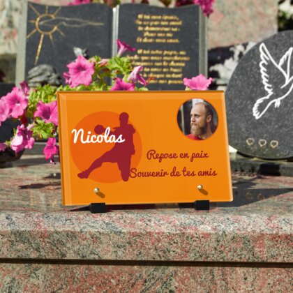 Plaque funéraire handballeur 19 Plaquedeces.fr
