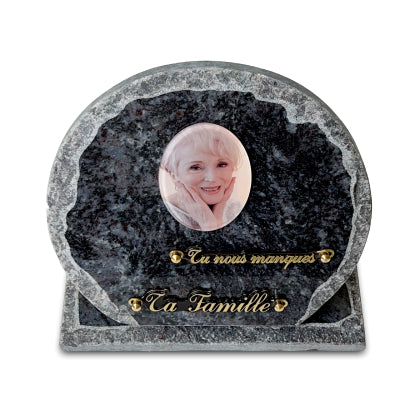 Plaque funéraire cercle-sur-socle 28 Plaquedeces.fr
