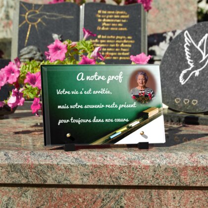 Plaque funéraire tableau-scolaire-vert 2 Plaquedeces.fr
