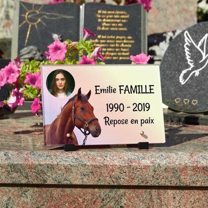 Plaque funéraire tete-de-cheval 22 Plaquedeces.fr
