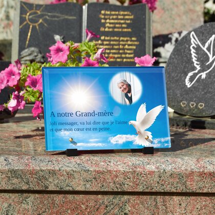 Plaque funéraire colombe 8 Plaquedeces.fr
